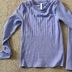 Athleta Light Purple Ribbed Top size medium